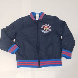 Nintendo Entertainment Super Mario full zip bom bomber jacket Kid's sz small